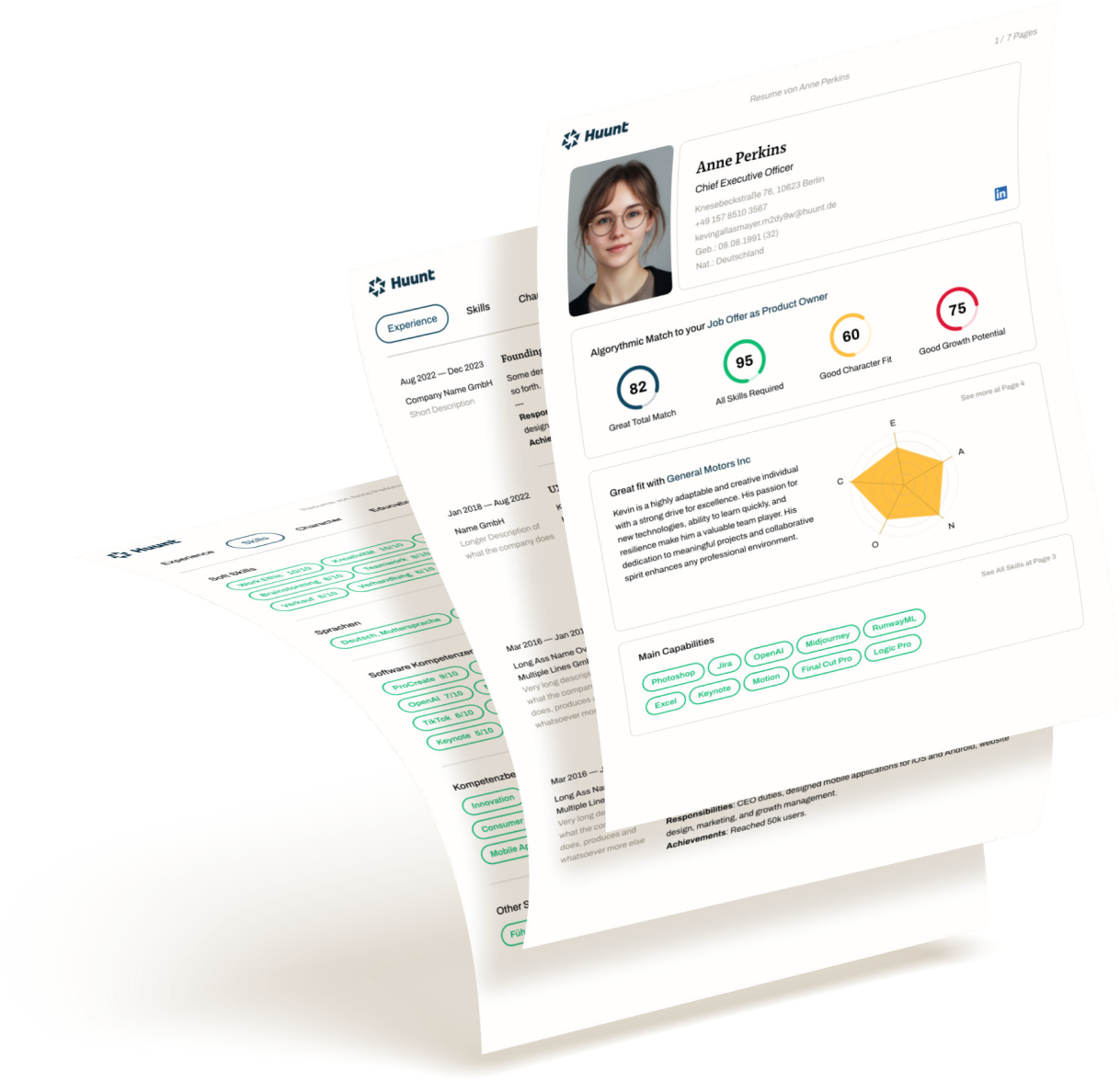 Immer maßgeschneidert auf die Stellenanzeige.